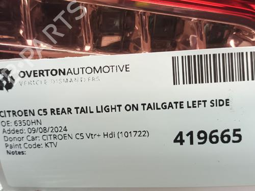 Left taillight CITROËN C5 III (RD_) 1.6 HDi 110 (RD9HZC) | BP29665349C34