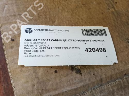 Zderzak tylny AUDI A4 B6 Convertible (8H7) 1.8 T quattro | BP29665613C8 