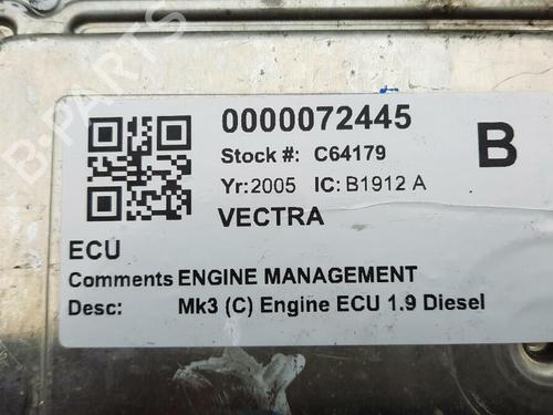 Motorstyringsenhed VAUXHALL VECTRA Mk II (C) GTS (Z02) 1.9 CDTI | BP29647607M57 