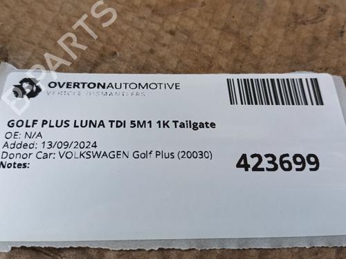 Tailgate VW GOLF PLUS V (5M1, 521) 1.9 TDI | BP29666218C6