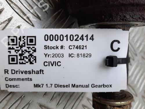 Right front driveshaft HONDA CIVIC VII Hatchback (EU, EP, EV) 1.7 CTDi (EP4, EU9) | BP29648190M39