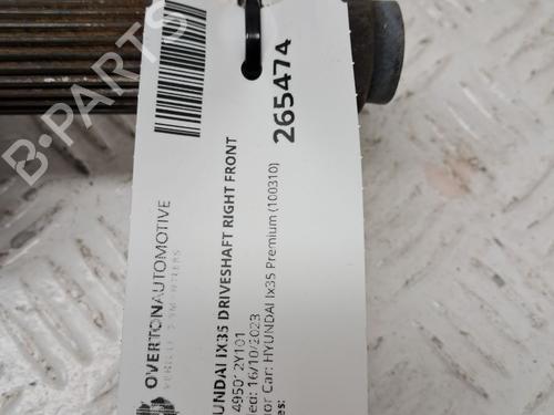 Right front driveshaft HYUNDAI ix35 (LM, EL, ELH) 2.0 CRDi | BP29652667M39