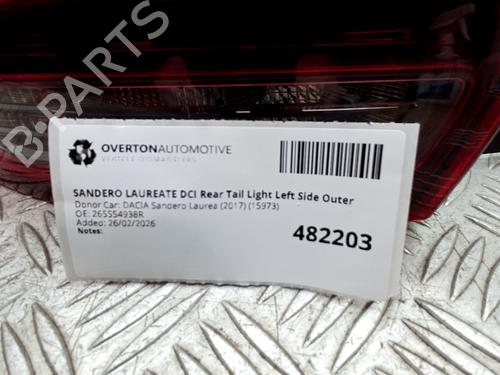 Left taillight DACIA SANDERO II 1.5 dCi | BP32512327C34