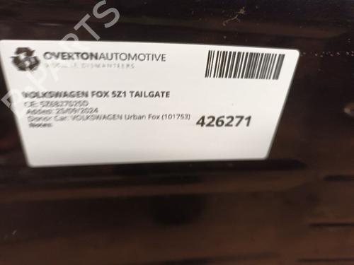 Tailgate VW FOX Hatchback (5Z1, 5Z3, 5Z4) 1.2 | BP29666754C6 