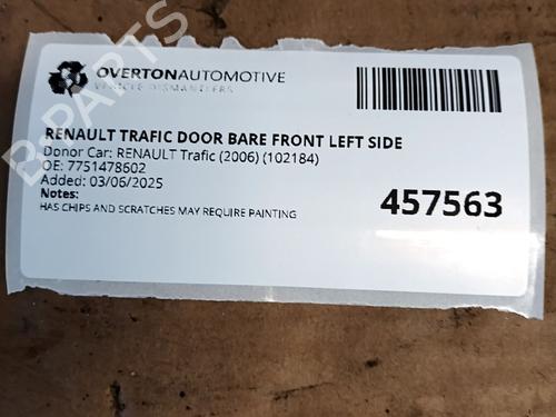 Left front door RENAULT TRAFIC II Van (FL) 1.9 dCi 100 (FL0C, FL0K, FL0B) | BP29679929C2