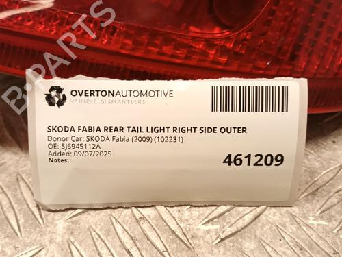 Right taillight SKODA FABIA II (542) 1.2 | BP29681651C35 