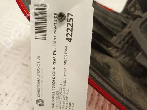 Right taillight VAUXHALL CORSA Mk III (D) (S07) 1.4 (L08) | BP29665900C35