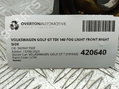 Right front fog light VW GOLF VI (5K1) 2.0 TDI | BP29665636C31 