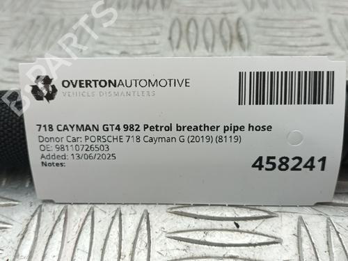 Pipe PORSCHE 718 CAYMAN (982) 4.0 GT4 (982810, 982811) | BP29680198M125 