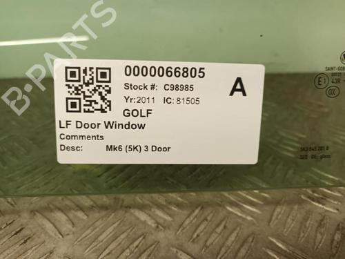 Front left door window VW GOLF VI (5K1) 2.0 TDI | BP29647398C18