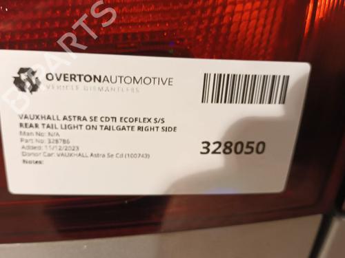 Right taillight VAUXHALL ASTRA Mk VI (J) Estate (P10) 1.7 CDTi | BP29655083C35 