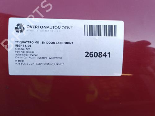 Right front door AUDI TT (8N3) 1.8 T quattro | BP29652313C3 