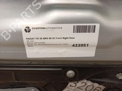 Right front door VW PASSAT B6 (3C2) 2.0 TDI 16V | BP29669495C3