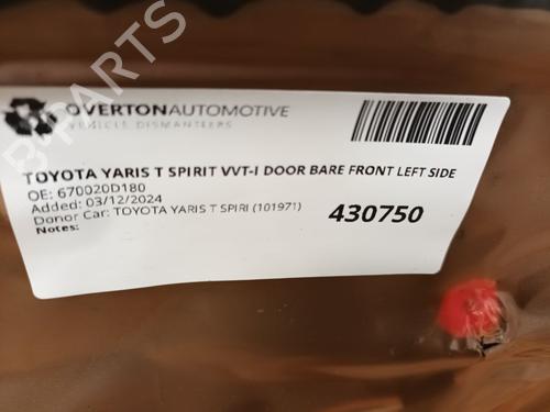Left front door TOYOTA YARIS (_P9_) 1.33 VVT-i (NSP90_, NSP90R) | BP29668191C2 