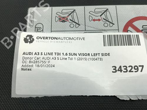 Left sun visor AUDI A3 Sportback (8VA, 8VF) 1.6 TDI | BP29656532I1 