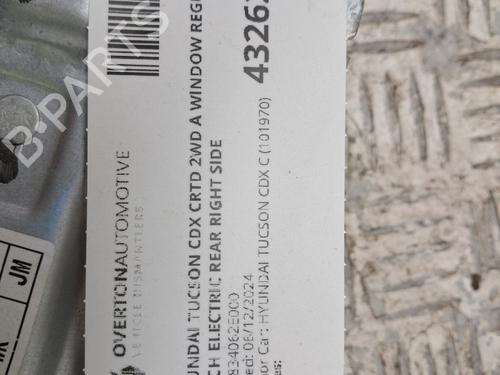 Rear right window mechanism HYUNDAI TUCSON (JM) 2.0 CRDi | BP29668927C25 