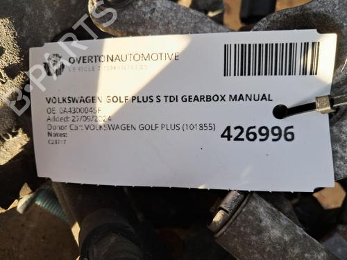 Gearbox VW GOLF PLUS V (5M1, 521) 1.9 TDI | BP29666992M3