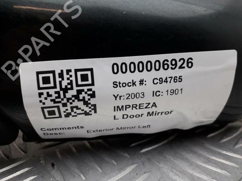 Left mirror SUBARU IMPREZA Estate (GG) 2.0 AWD (GG9) | BP29645617C26 