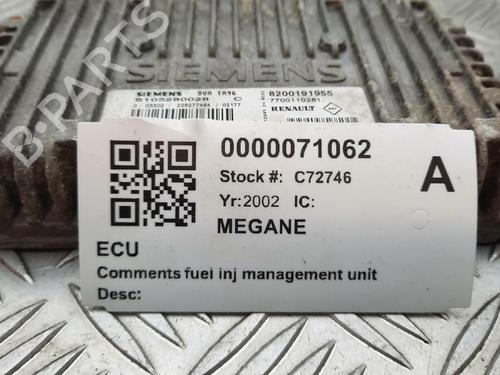 Engine control unit (ECU) RENAULT MEGANE I (BA0/1_) 1.6 16V (BA04, BA0B, BA11, BA1J, BA16, BA19, BA1K, BA1V,... | BP29647543M57