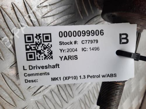 Left front driveshaft TOYOTA YARIS (_P1_) 1.3 (NCP10, SCP12_) | BP29648149M38 