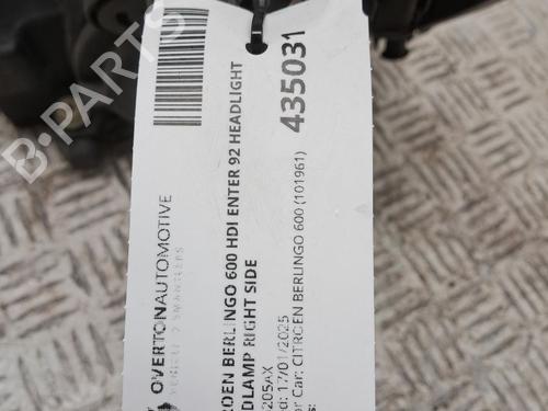 Right headlight CITROËN BERLINGO / BERLINGO FIRST Box Body/MPV (M_) 1.6 HDI 90 (MB9HX, MC9HX) | BP29669906C29