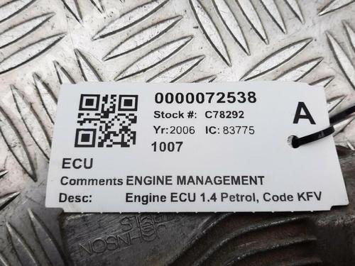 Engine control unit (ECU) PEUGEOT 1007 (KM_) 1.4 | BP29647608M57 
