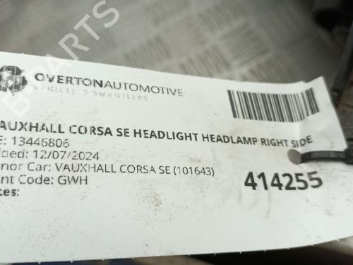 Right headlight VAUXHALL CORSA Mk III (D) (S07) 1.2 i 16V (L08) | BP29663693C29