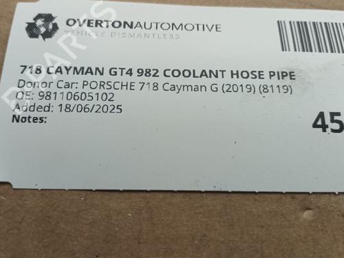 Pipe PORSCHE 718 CAYMAN (982) 4.0 GT4 (982810, 982811) | BP29680474M125