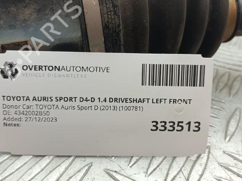 Left front driveshaft TOYOTA AURIS (_E18_) 1.4 D-4D (NDE180_, NDE180R) | BP29655704M38 