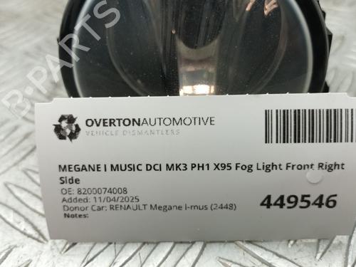 Højre foran tåkelykt RENAULT MEGANE III Hatchback (BZ0/1_, B3_) 1.5 dCi | BP29676501C31 