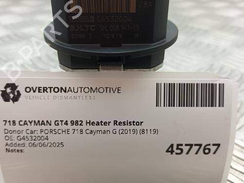 Heater resistor PORSCHE 718 CAYMAN (982) 4.0 GT4 (982810, 982811) | BP29679970M108