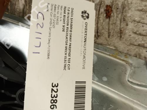 Rear right window mechanism DACIA SANDERO III 1.0 TCe 100 | BP29654748C25 