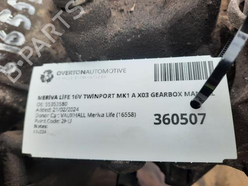Gearbox VAUXHALL MERIVA A (X03) 1.4 16V Twinport | BP29658064M3