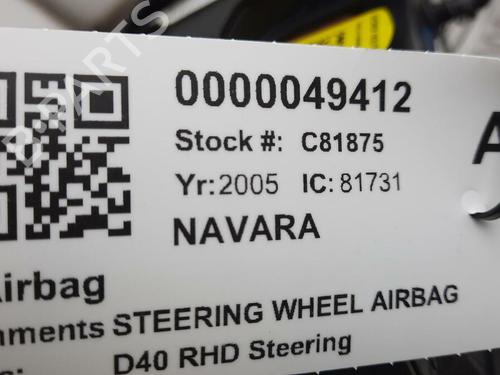 Steering wheel NISSAN NAVARA NP300 (D40) 2.5 dCi 4WD | BP29646880C49 
