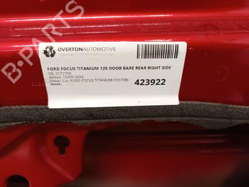 Right rear door FORD FOCUS III 1.6 Ti | BP29666232C5 