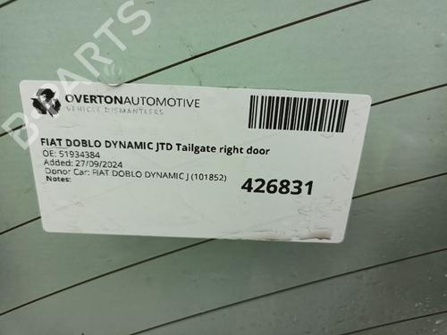 Tailgate FIAT DOBLO MPV (119_, 223_) 1.9 JTD | BP29666883C6 