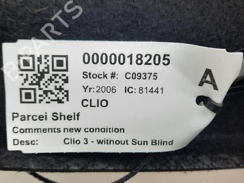 Rear parcel shelf RENAULT CLIO III (BR0/1, CR0/1) 1.2 16V (BR02, BR0J, BR11, CR02, CR0J, CR11) | BP29646207C85