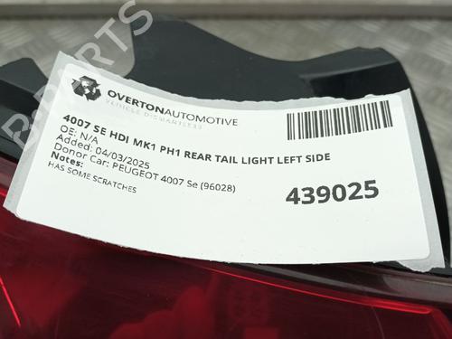 Left taillight PEUGEOT 4007 (VU_, VV_) 2.2 HDi | BP29671476C34 