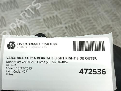 Right taillight VAUXHALL CORSAVAN Mk II (C) Hatchback Van (X01) 1.2 16V (F08) | BP32278019C35