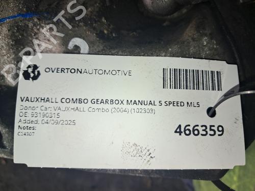 Used Gearbox VAUXHALL COMBO Mk II (C) Box Body/MPV (F25) 1.7 DI 16V (65 hp) 30333724