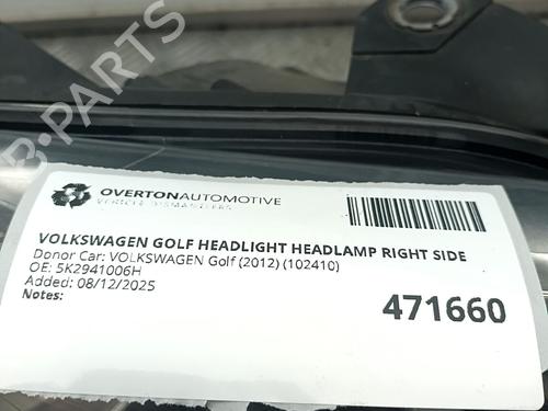 Right headlight VW GOLF VI (5K1) 1.6 MultiFuel | BP31912380C29 