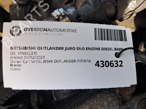 Engine MITSUBISHI OUTLANDER II (CW_W) 2.2 DI-D 4WD | BP29668113M1 