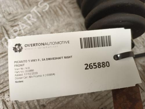 Right front driveshaft KIA PICANTO I (SA) 1.0 | BP29652730M39 
