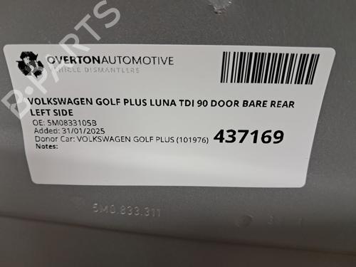 Left rear door VW GOLF PLUS V (5M1, 521) 1.9 TDI | BP29670772C4 