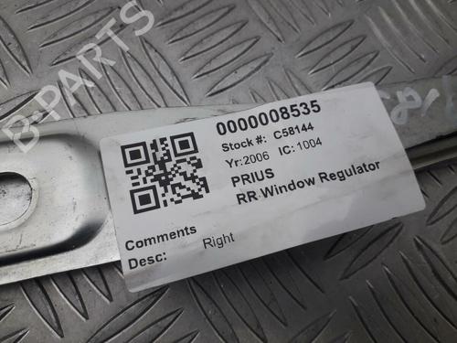 Rudehejsemekanisme Højre bagtil TOYOTA PRIUS Liftback (_W2_) 1.5 Hybrid (NHW20_, NHW20R) | BP29645787C25