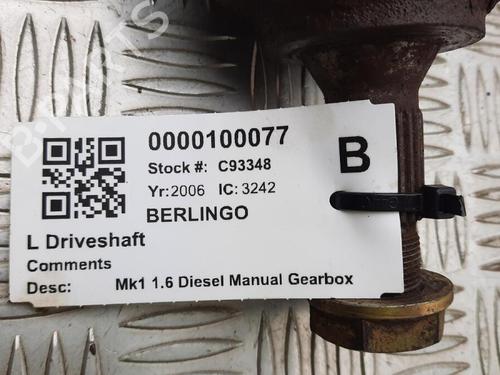 Left front driveshaft CITROËN BERLINGO / BERLINGO FIRST Box Body/MPV (M_) 1.6 HDI 90 (MB9HX, MC9HX) | BP29648159M38
