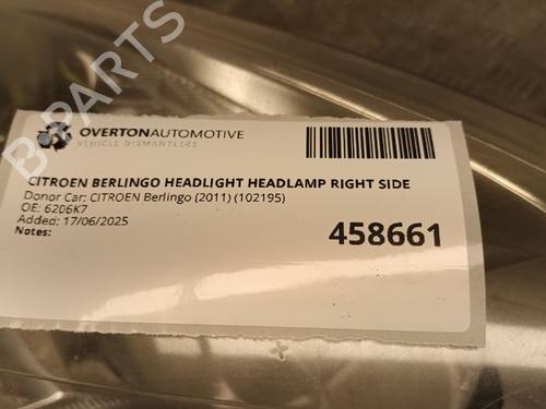 Right headlight CITROËN BERLINGO Box Body/MPV (B9) 1.6 HDi 75 | BP29680411C29 