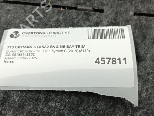 Upper protection PORSCHE 718 CAYMAN (982) 4.0 GT4 (982810, 982811) | BP29679995M93 