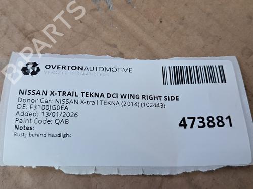 Right front fenders NISSAN NAVARA NP300 (D40) 2.5 dCi 4WD (D40TT, D40T, D40M, D40BB) | BP31662723C42