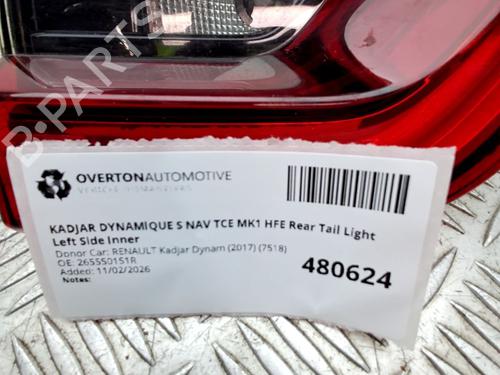 Left taillight RENAULT KADJAR (HA_, HL_) 1.2 TCe 130 (HLMR) | BP32225150C34